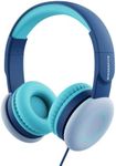 BIGGERFIVE Kids Headphones for Boys Girls, 85/94dB Volume Limited, Microphone, Foldable, 3.5mm Jack Wired Children Headphones for School/Travel/iPad/Fire Tablet, Blue