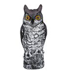 SunaOmni Owl Decoy Fake Owl Statue Plastic Bird Scarecrow Deterrent Repeller Owl Statue Bird Deterrant Bird Scarer for Outdoor Garden Yard