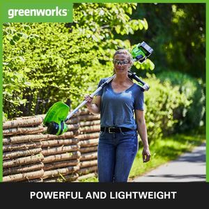 Greenworks 48V Cordless Brushcutter & Grass Trimmer – 38cm, Bike Handle, 2x24V Batteries