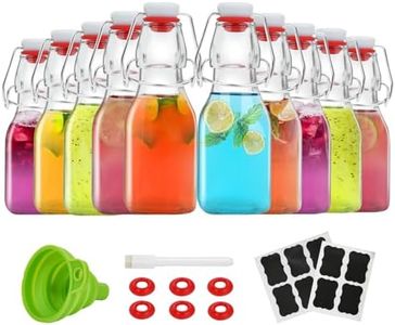 ZEBEIYU Swing Top Glass Bottles 4 oz With Flip Airtight Lids for Home Brewing, Beverages, Oil, Vinegar, Water, Soda, Kefir, Limoncello, Homemade liquor, vanilla（10 Pack