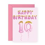 Central 23 10th Birthday Card For Girl - Girls Birthday Cards 10 Year Old - Pink Party Balloons - Tenth Birthday Card For Daughter Granddaughter Niece - Comes With Fun Stickers - Made In The UK