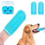 Dog Finger Toothbrush 2 Pack Silicone Dog Toothbrush for Dog Dental Care,Upgrade Full-Surrounded Bristles Dog Tooth Brush with Storage Case,Easy Dog Teeth Cleaning (Blue)