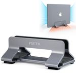 Psitek Aluminum Vertical Laptop Stand Dock Holder, Adjustable Slot Width 12-42mm, Space-Saving Upright Storage for MacBook and Laptops