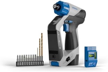 Dremel Blueprint 12 V 3 in 1 Cordless Screwdriver/Drill and Brushes Kit with Detector, Removable Laser Level, 9 x Screwdriver Tips, 1 x Multimaterial Drill Bit, Bubble Level