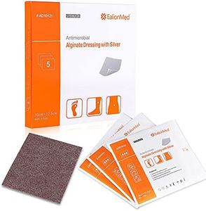 Silver Calcium Alginate Wound Dressing Pad, 4’’x5’’ Patch, High Absorbency Non-Stick Ag Gauze for Pressure Ulcer,Bed Sore,Leg Sore,Diabetic Foot Ulcer, 5 Packs