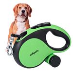 Edipets, Retractable Dog Lead, Extendable Dog Lead, 3, 5 and 8 Metres Long Flexible Tape for Training and Walking, for Small, Medium and Large Dogs (8 Metres, Green/Grey)