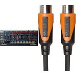 Roland Ju-06A Sound Module, The Sound of The 80'S & Rmidi-B3 Black Series Midi Cable. Straight Din Connectors, 3Ft / 1M Length.