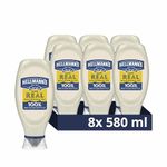 Hellmann's Real Mayonnaise Condiment 100% recyclable squeeze bottle creamy mayo for burgers, sandwiches and salads 8x 580 ml