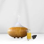 Dr Botanicals Essential Oil Diffuser | Premium 5 in 1 Ultrasonic Aromatherapy Scented Oil Diffuser Vaporizer Humidifier, Timer Auto-Off, 7 LED Colors (Clear Top with Ylang Ylang)