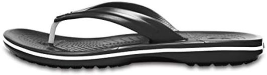 Crocs Unisex Adult Crocband Sporty Clogs Flip, Black, 8 US Women/6 US Men