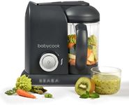 BEABA - Babycook Solo - Baby Food Maker - 4 in 1 : Baby Food Processor, Blender and Cooker - Soft Steamer Cooking - Quick - Food diversification for your Baby - Dark Grey