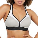 Champion Women's The Curvy Sports Bra, Oxford Gray Heather/White/Black, Large