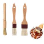 3 Pcs Pastry Brushes, Pastry Brush, Wooden Durable Cooking Brush, Pastry Brushes for Baking Ideal for Applying Oils Glazes Milk and Egg Yolk