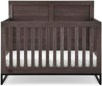 Simmons Kids Foundry 6-in-1 Convertible Baby Crib, Rustic Grey with Matte Black