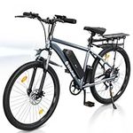 isinwheel M10 Electric Bike for Adults 96KM, 26" Portable Ebike 500W 32KM/H, Electric Mountain Bicycle with 10.4Ah Removable Battery, Shimano 35-Speed, Lockable Suspensions for Trail City Commuting