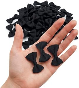 30 Pcs Black Mini Bows for Crafts, 1.5 Inch Small Bow Ties Decor