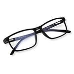 Aferelle ® Unisex Blue Ray Cut Lens |Zero Power | UV420 with Anti-reflection | CR Lens TR90 Frame |Rectangular Matt Black| Size Medium