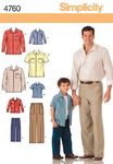 Simplicity Sewing Pattern 4760 Boys and Men Shirts and Pants, A (Small - Medium - Large/Small - Medium - Large - X-Large)