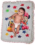 KHATUMBDI Newborn Baby Lacy Cotton Baby Bed, Godari, Cradle Bed, Crib Sheet, Multi Design for 0-4 Year (Multi Color) (Twin Micky)