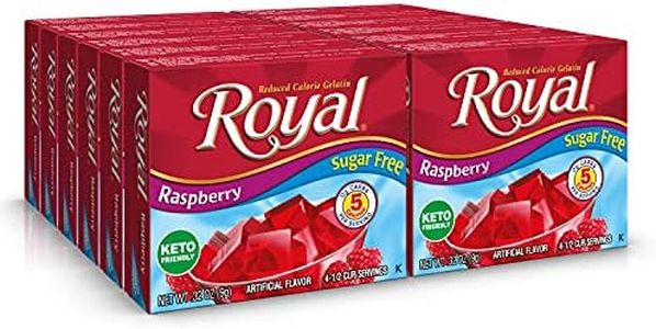 Royal Raspberry Gelatin Dessert Mix , Sugar Free, 0.32-Ounce Box (Pack of 12)