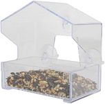 Perky-Pet 345 Clear Outdoor Window Bird Feeder with Strong Suction Cups – 1/2 Lb Seed Capacity