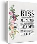 Boss Appreciation Gifts for Women Men Frame,Boss Poster Canvas Wall Art Painting Ready to Hang for Home/Office/Living Room Decor - Boss Thank You Canvas Wall Art Gifts - Easel & Hanging Hook 11.5x15 Inch