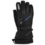 Swany Women's X-Cell 2.1 Sports Moisture-Wicking Warm Flexible Leather Winter Gloves, Black, Small