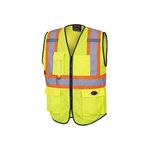 Pioneer Hi Vis Multi-Pocket Safety Vest - Lightweight With Reflective Tape for Traffic, Construction - Class 2 - Yellow/Green