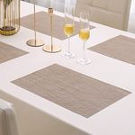 HOKIPO PVC Washable Mats for Dining Table - 45x30 cm Placemats, Set of 4, AR890, Polyvinyl Chloride