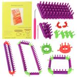 Coopay Loom Knitting Kit, Adjustable Round Knitting Loom Set with Needle and Hook, Long Rectangular Looms and Circular Looms, Loom Knit Starter Kit for Children and Beginner Adults, Interchangeable