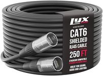 LyxPro 250 Feet Shielded CAT6 Ethercon Cable - Professional Audio & Lighting RJ45 Cable, Studio-Grade Sound Transmission, Extreme Durability - Black