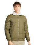 Amazon Brand - INKAST Men's Solid Full Sleeves Regular Fit Bomber Jacket (AW23-IN-JK-43_Olive_M)