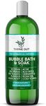 All Natural, Organic Plant Based Bubble Bath - Hypoallergenic Skin-Soothing Thyme Eczema Bath Soak with Colloidal Oatmeal - Sensitive Skin Bubble Bath for Kids & Adults - 16oz