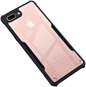 Amazon Brand - Solimo Back Case Cover for Apple iPhone 7 Plus / 8 Plus | Compatible for Apple iPhone 7 Plus / 8 Plus Back Case Cover | Clear Case with Camera Protection | (TPU + PC | Matte Black)
