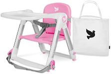 APRAMO FLIPPA Dining Booster Chair, Baby Toddler Folding Portable Booster Feeding Seat for Children 6 Months to 3 Years Approx. 15kg with Harness & Removable Tray (Pink Sakura)