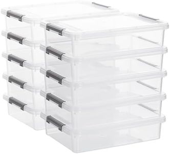 Citylife 10PC Storage Bins with Lids, Stackable Plastic Box, Paper Storage