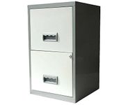 Pierre Henry 2 Drawer Maxi Filing Cabinet A4 Modern Silver / White