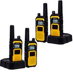 Retevis RB48 Heavy Duty Walkie Talkies Long Range,IP67 Waterproof 2 Way Radios, Shock-Resistant, 2000 mAh, USB-C, with USB Charging Base, Emergency Alert,NOAA, Two Way Radio for Job Site (4 Pack)