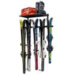 StoreYourBoard Ski Storage Rack with Shelf, Holds 5 Pairs, Heavy Duty Wall Mount Organizer, Home and Garage Hanger