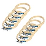 upain 10 Pack 4 inch Embroidery Hoops Mini Bamboo Circle Cross Stitch Hoop Ring for Embroidery DIY Art Craft Handy Sewing