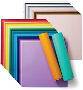 Cricut Vinyl Permanent - Everything Sampler, 12x12 Vinyl Sheets and Transfer Tapes, Create Long-Lasting DIY Projects, Durable Adhesive Vinyl for Cricut Machines, (Pack of 45 with 40+ Colors)