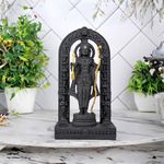 Global Grabbers 3D Ram Lalla Ayodhya Idol Statue Showpiece Murti for Home Decor Decoration Gift Gifting Items car Dashboard Accessories (BLK_GOL-RL2, 8 INCH)