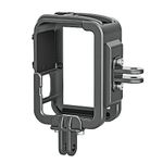 TELESIN Vertical Aluminum Cage Protective Case Frame Housing for GoPro Hero 13 12 11 10 9, Fits Go Pro with ND CPL Lens Filter Max Lens on Camera, with Cold Shoe Connect to Video Light Microphone