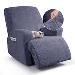 TAOCOCO Recliner Chair Cover, Stretch Sofa Cover 1 Seater With Arm Rest, Couch Cover Soft, Machine Washable Recliner Sofa Protector (Dark Grey, 1 seater)