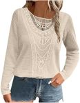 Womens Fall Tops Crew Neck Lace Spl