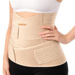 DOLTAS 3-in-1 Post Pregnancy Abdominal Belt for Women – C-Section Abdomen Belt & Belly Wrap for After Delivery Recovery – Adjustable Postpartum Belt, Maternity Belt for Waist, Pelvis & Tummy Support (Free Size) (Beige Skin)