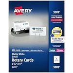 Avery Laser Rotary Cards, 2 1/6in. x 4in, Box of 400 Cards