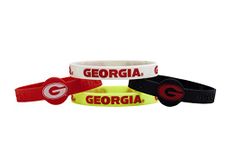 NCAA Georgia Bulldogs Silicone Bracelets (4 Pack), Multicolor