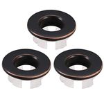 uxcell Sink Basin Trim Overflow Cover Copper Insert in Hole Round Caps,Bronze Black,3Pcs