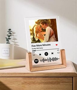 SJXYOYDS Custom Spotify Sign Acrylic Art - Scannable Spotify Code Music Sign - Custom Photo Song Album Cover Suitable For Mother'S Day Valentine'S Day (vertical plane)